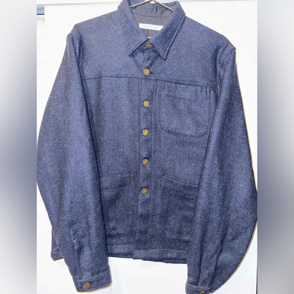 BROOKLYN TAILORS woven wool button down size 5 worn 2x men sizing - Picture 2 of 7